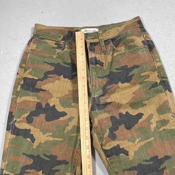 Madewell The High-Rise Slim Boyjean Women 27 Camo Camouflage Print Straight Leg - Picture 5 of 12